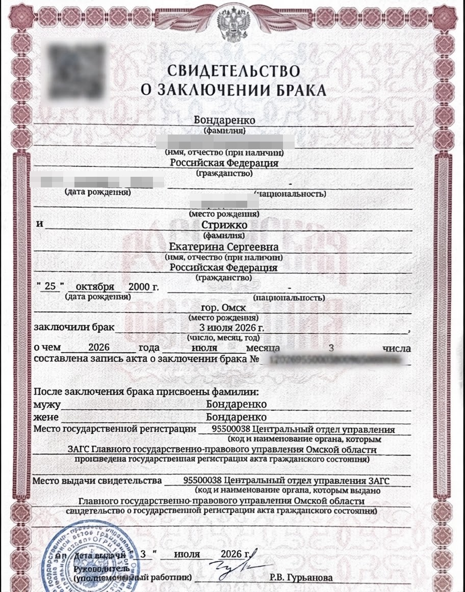 Свидетельство о заключении брака — подтверждение смены фамилии